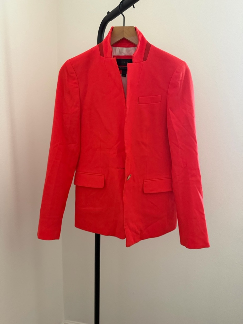 J. Crew Regent Coral-Red Single-Button Women's Blazer - Picture 2 of 6